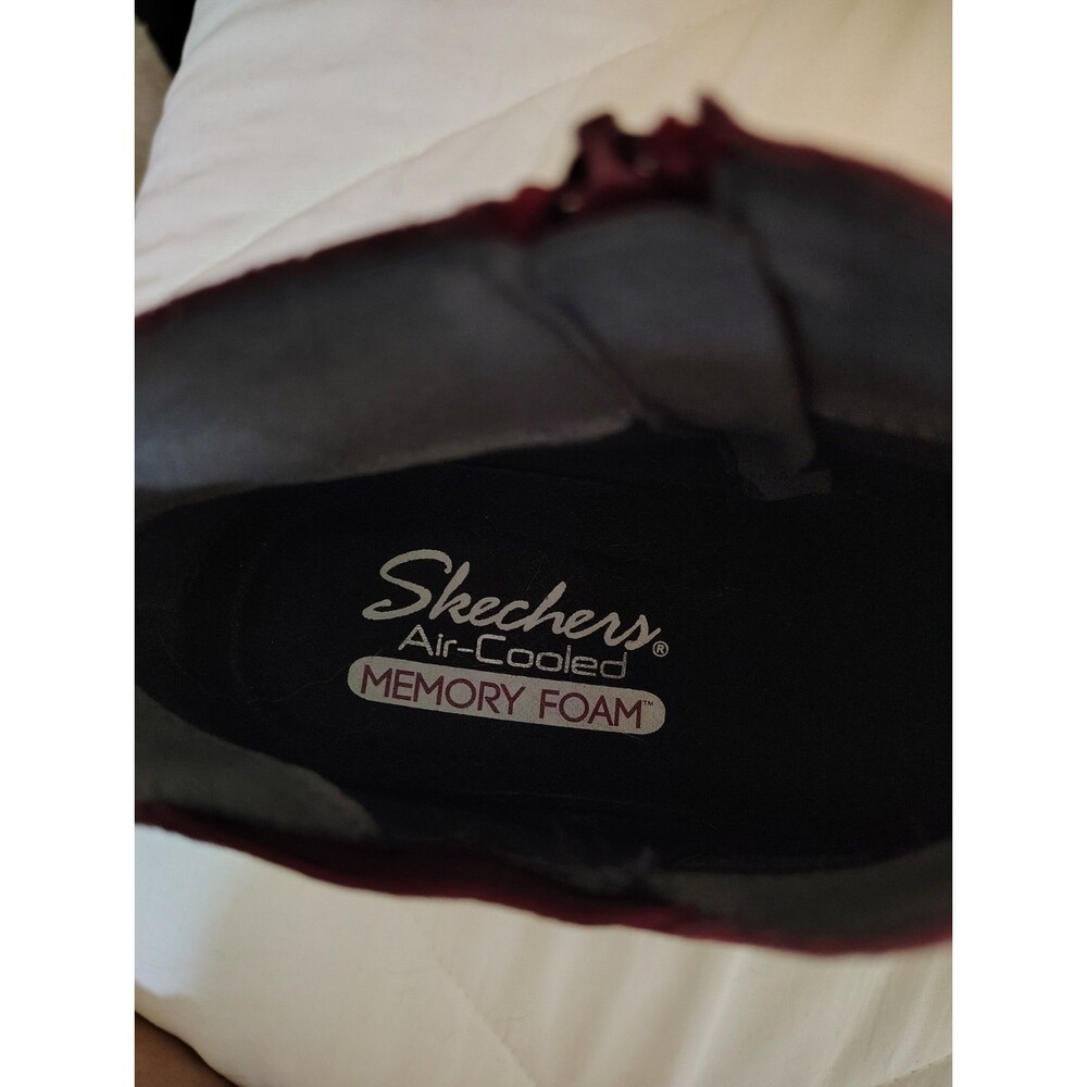Skechers Burgundy Suede Wedge Booties - Women’s Size 7.5 NWOT - Picture 6 of 9